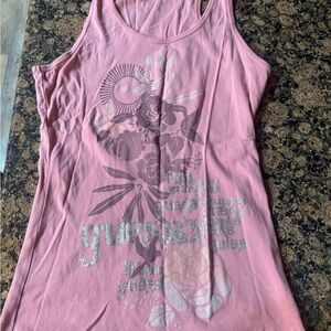 Guess Pink Floral Graphic Tank Top